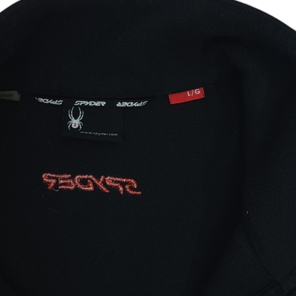 Spyder Prospect Zip Quarter Zip T Neck Pullover In Black/Red Logo Mens Size L - Picture 4 of 9